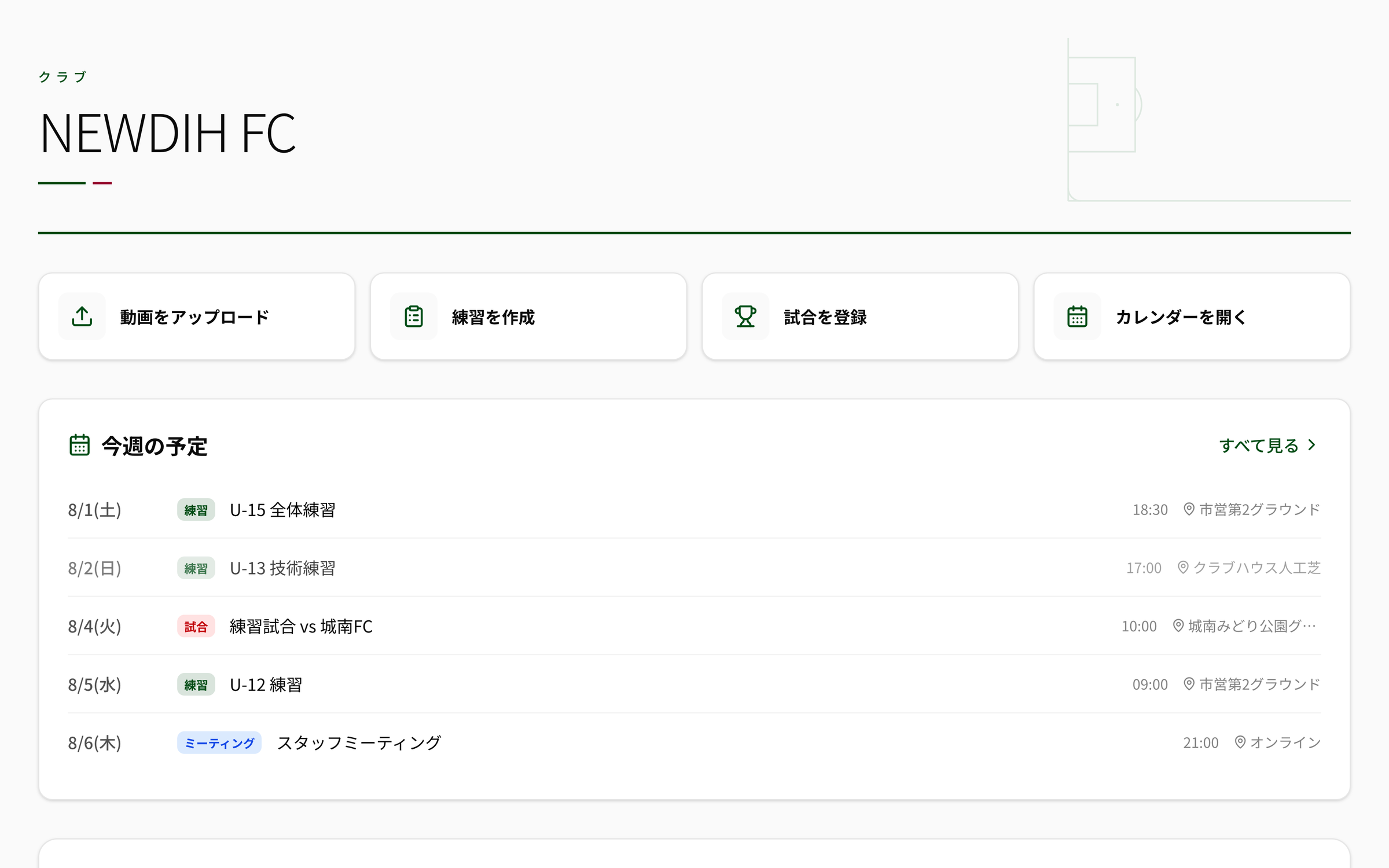NEWDIH APPのダッシュボード実画面