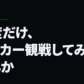 一度だけ、サッカー観戦してみませんか