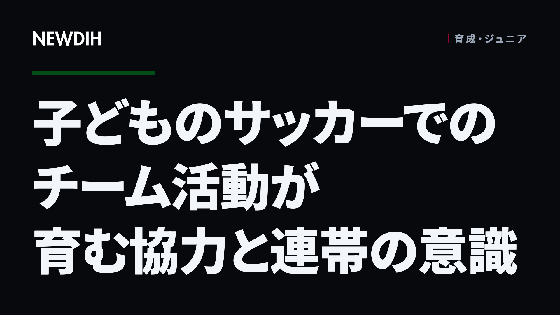 子どものサッカーでのチーム活動が育む協力と連帯の意識